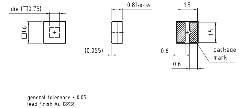 机械图纸 - ams OSRAM OSLON® P1616红外发射器